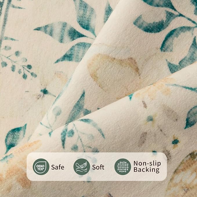 Rugxara Floral Rug for Living Room Bedroom, 5x7 Washable Rug, Large Non Slip - Image 5