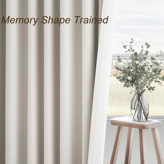 Cream Birch Blackout Curtains 72 Inches Extra Wide - Image 7