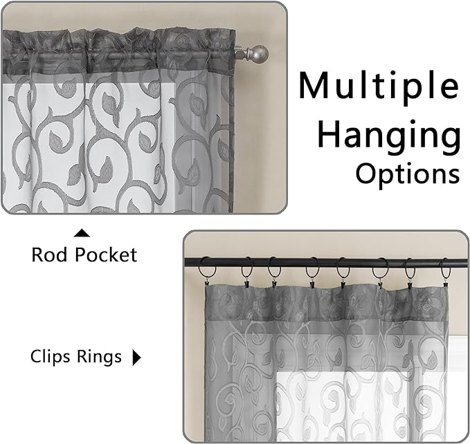 OWENIE Furman Extra Long Sheer Curtains 96 inches Long - Image 4