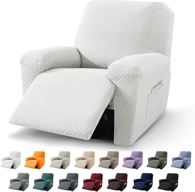 YEMYHOM 4 Pieces Stretch Recliner Slipcover Latest Jacquard Recliner Chair Cover by YEMYHOM
