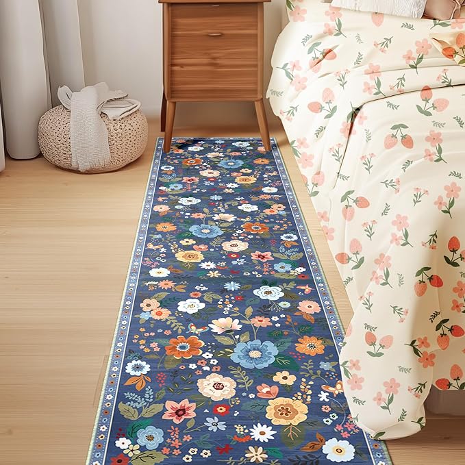 RELEANY Floral Nursery 2x8 Area Rugs Washable Print Boho Cute Carpet Non Slip - Image 6