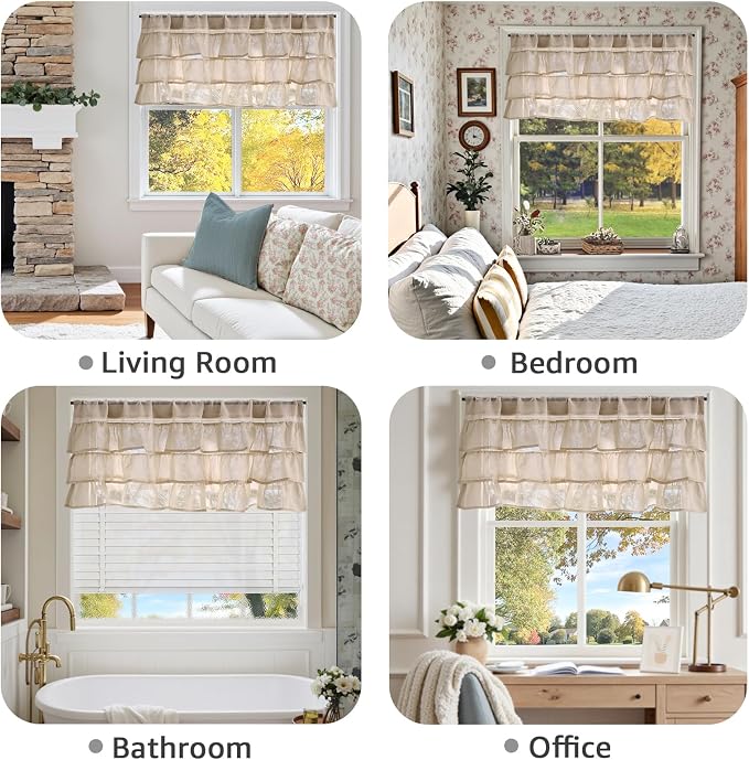 jinchan Ruffled Valance Curtain - Image 7