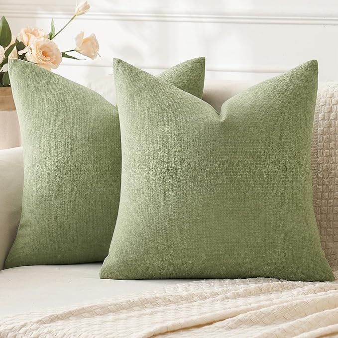 MIULEE Sage Green Couch Pillow Covers 16x16 Inch by MIULEE