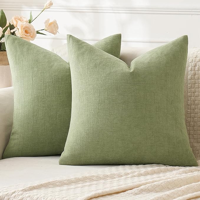 MIULEE Sage Green Couch Pillow Covers 18x18 Inch by MIULEE