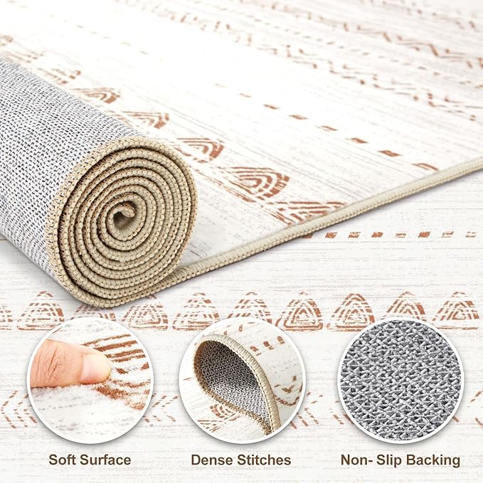 Nakagishi Area Rug Living Room Rugs: 6x10 Large Soft Machine Washable Boho - Image 3