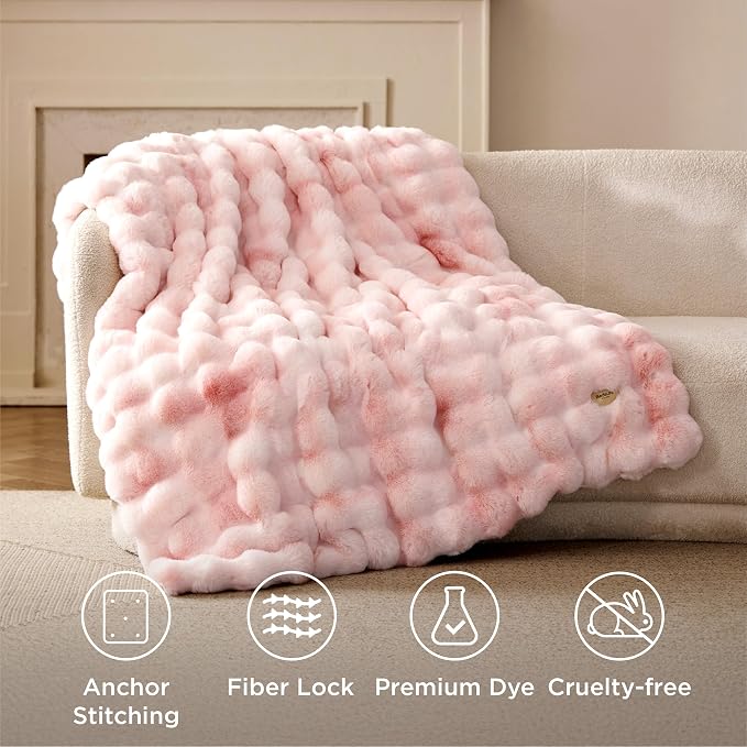 Bedsure GentleSoft Fluffy Fuzzy Cute Pink Blanket Teen Girls Gifts, Soft Cozy - Image 6