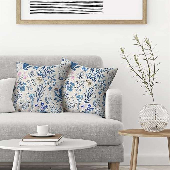AEIOAE Summer Pillow Covers 18x18 Inch Set of 2, Seasonal Floral Outdoor - Image 3