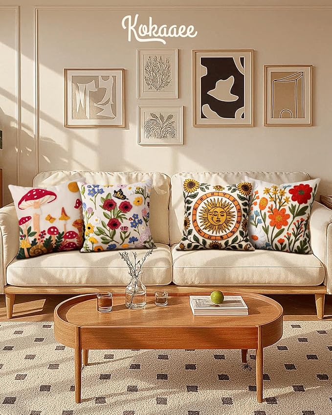 Embroidered Throw Pillow Cover 18x18 Inch - Image 6