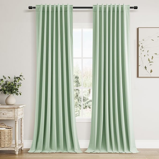 Guken 100% Blackout Curtains 120 Inch Length 2 Panels Set by Guken