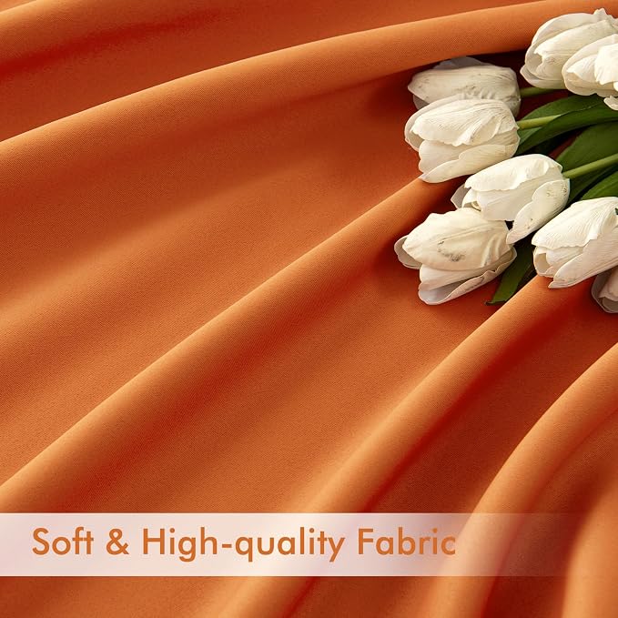 MIULEE Orange Back Tab Blackout Curtains 90 Inch Long 2 Panels Set - Image 6