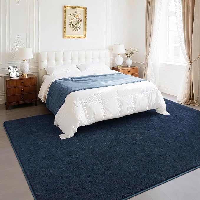 Soft Rugs for Living Room 4x6 Navy Blue, Minimalist Area Rug for Bedroom - Image 3