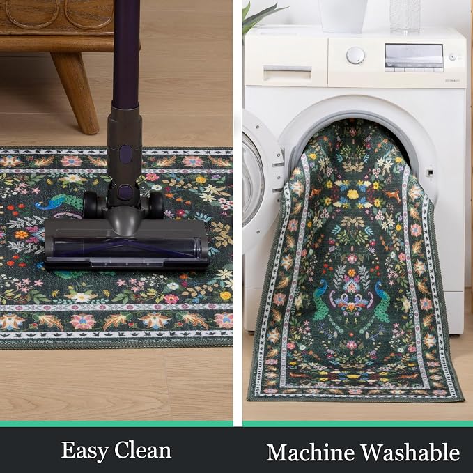 HEBE Washable Kitchen Rugs Sets of 3, Non Slip Absorbent Kitchen Rugs and Mats - Image 5