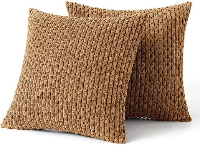 MIULEE Pack of 2 Decorative Throw Pillow Covers 18x18 Inch Soft Boho Striped - Image 6