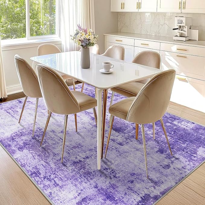 Washable Area Rugs 9'x12' Non-Slip Modern Abstract Soft - Image 9