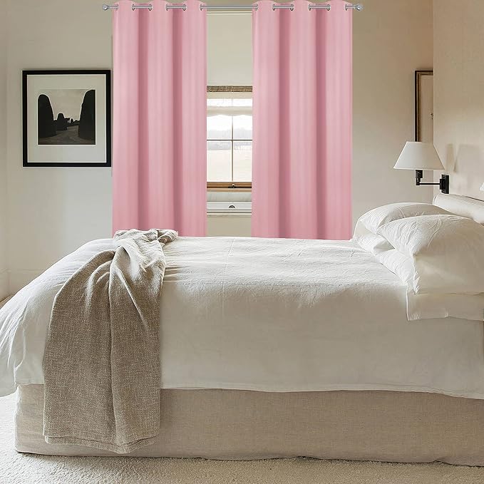 Diraysid Pink Grommet Blackout Curtains - Image 6