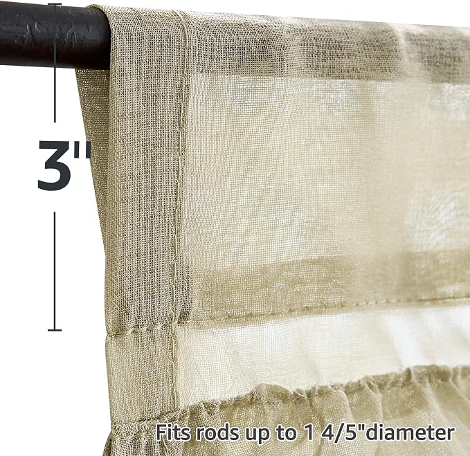 jinchan Sage Green Ruffled Valance Curtain - Image 9