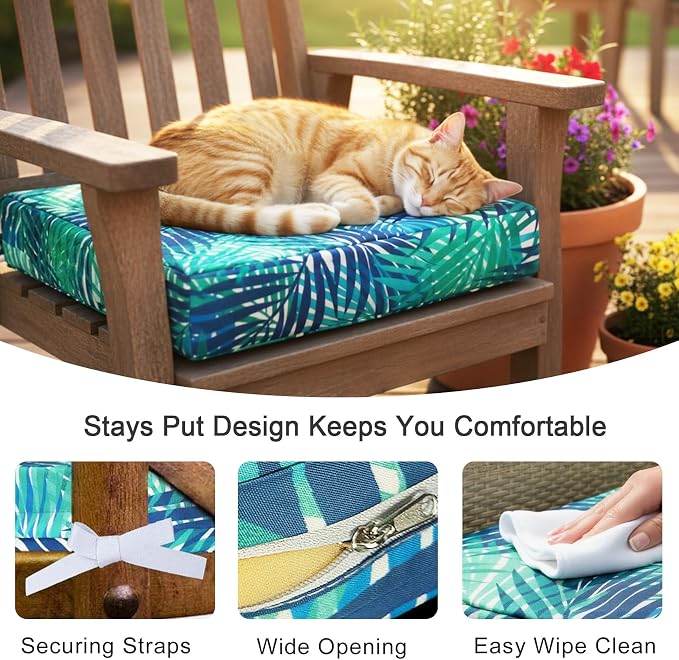 NettyPro Outdoor Patio Chair Seat Cushion Covers UV Resistant Water Repellent - Image 7