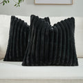 FUTEI Black Decorative Throw Pillow Covers Set of 2, 24x24 Inch Soft Fluffy by FUTEI