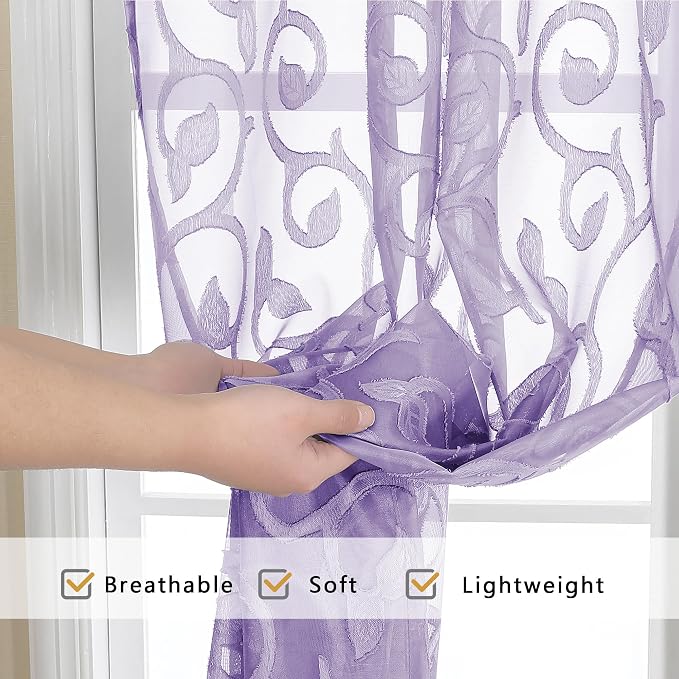 OWENIE Furman Sheer Curtains 72 inches Long - Image 5