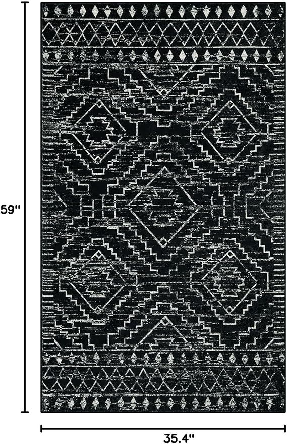 Wonnitar Moroccan 3x5 Rug, Non-Slip Geometric Tribal Entry Throw Mat, Boho - Image 2