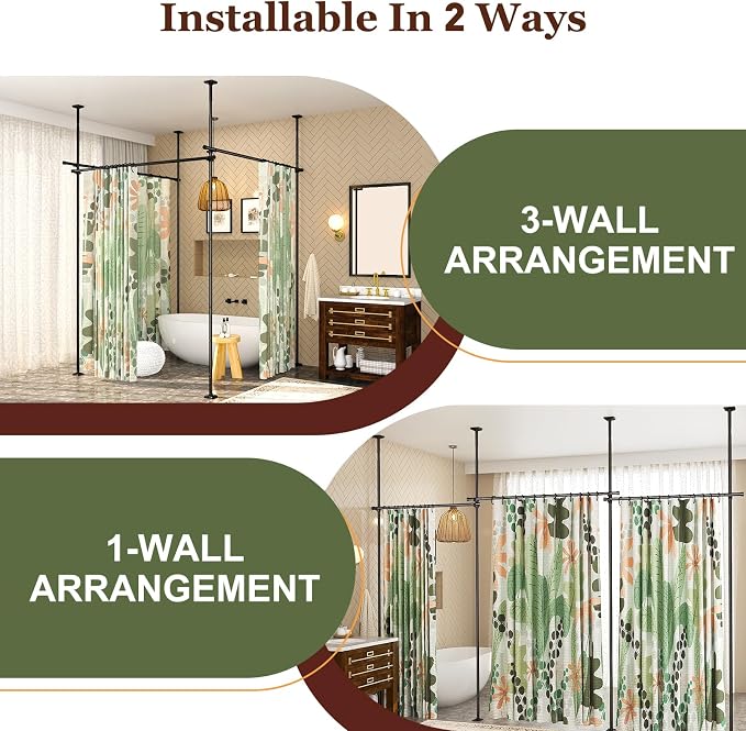 Goovilla Room Divider for Room Separation, Tension Curtain Rods No Drilling - Image 3