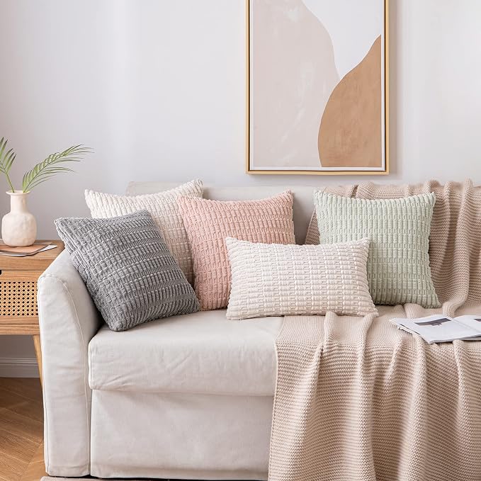 MIULEE Pack of 2 Corduroy Decorative Lumbar Throw Pillow Covers 24x14 Inch Soft - Image 3