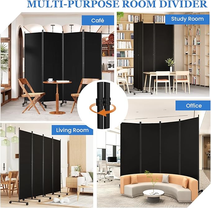 SUNALLY Room Divider 6FT Folding Privacy Screens - Image 7
