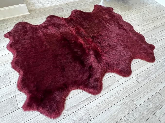 Free Shape Luxury Soft Fluffy Shag Area Rug Octo 8 Pelts 6'x8', 180x240 cm by LAMBZYRUGS