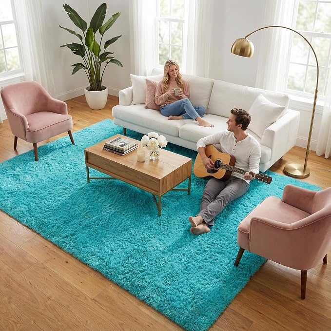 Merelax Soft Modern Indoor Large Shaggy Rug - Image 2