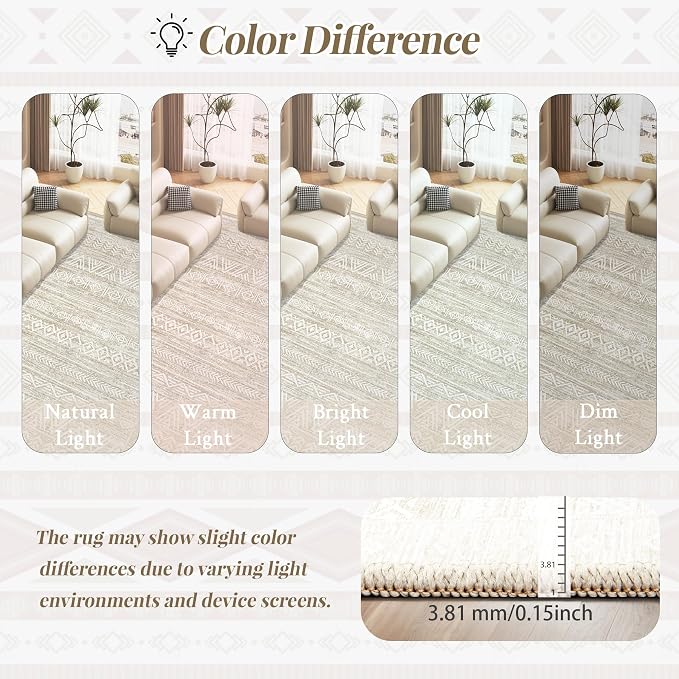 Washable Area Rug 5x7: Moroccan Rug - Image 8