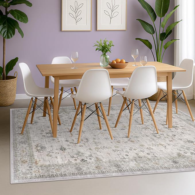 Hazo Haus Boho Light Grey Living Room Rug 8x10 - Image 8