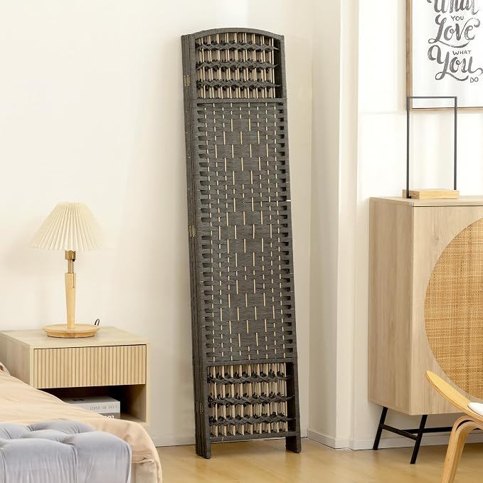 HOMCOM 6 Panel Room Divider, Folding Privacy Screen, 5.6' Room Separator - Image 9