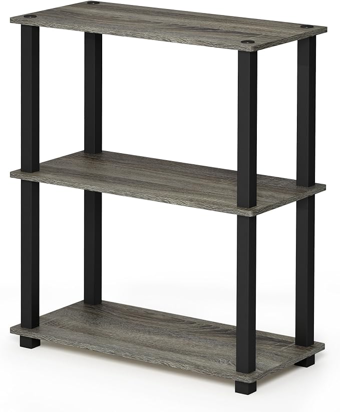 Furinno TURN-S-TUBE Storage Shelves Set of 2, 3-Tier Book Shelf, Corner Shelf - Image 7
