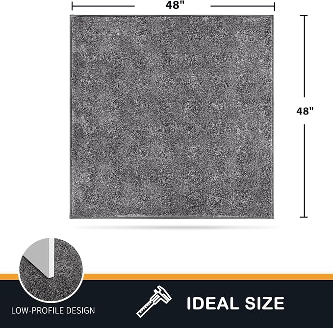 PURRUGS Dirt Trapping Door Mat 48" x 48", Non-Slip Machine Washable Entryway Rug - Image 2