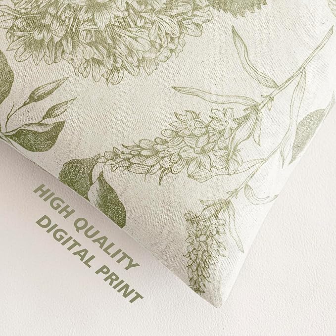 Foindtower Set of 2 Linen Floral Throw Pillow Covers Vintage Accent Print - Image 3