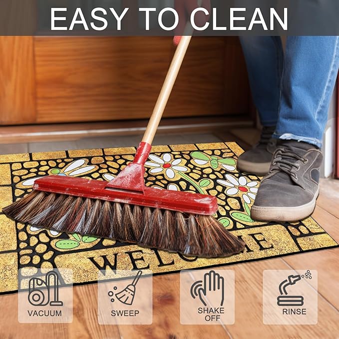 CHICHIC Welcome Door Mat 17x 30 Inch Front Doormat Outdoors - Image 5