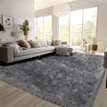 SERISSA Grey Faux Fur Sheepskin Rug 8x10 Feet, Large Fluffy Fuzzy Shaggy Area by SERISSAHomeDecorCollection