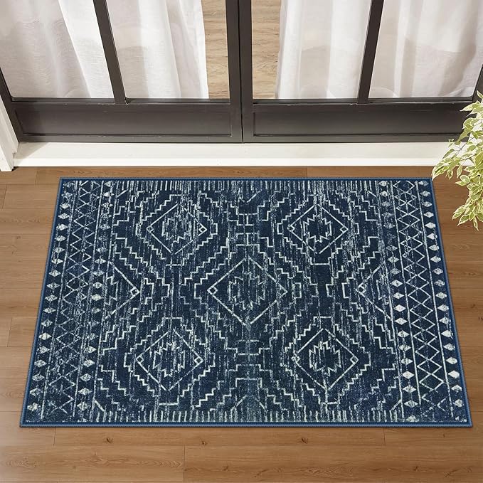 Wonnitar Moroccan Bathroom Rug, Washable 2x3 Small Bath Mat, Boho Tribal Soft by Wonnitar