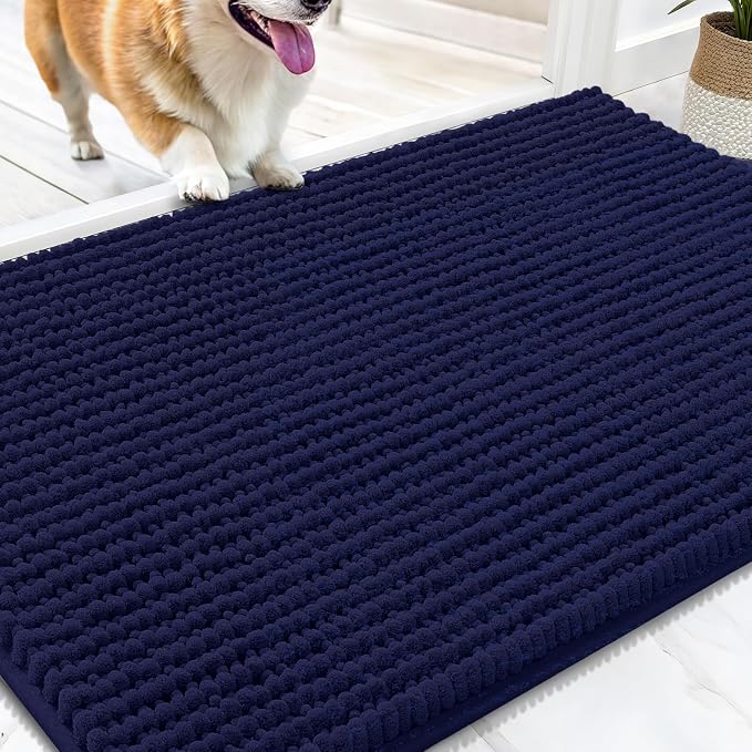 OLANLY Dog Door Mat for Muddy Paws 30x20, Ultra Absorbent Chenille Mud Doormat by OLANLY