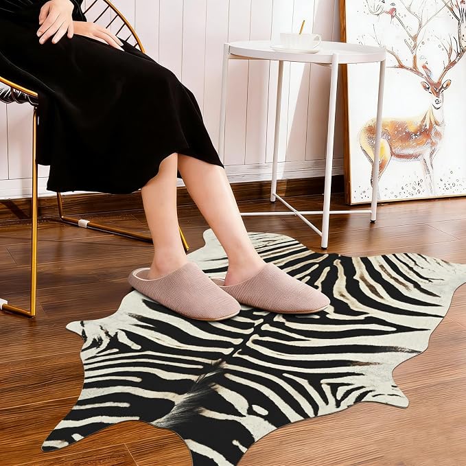 BENRON Zebra Print Area Rug, Cute Animal Hides and Skins - Image 4