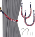 NICEEC 2 Pack Natural Cotton Rope Curtain Tiebacks Elegant Boho Style by NICEEC