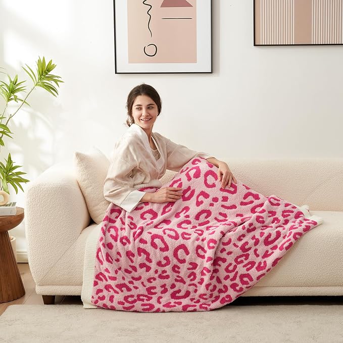 Snuggle Sac Hot Pink Leopard Throw Blanket - Image 2