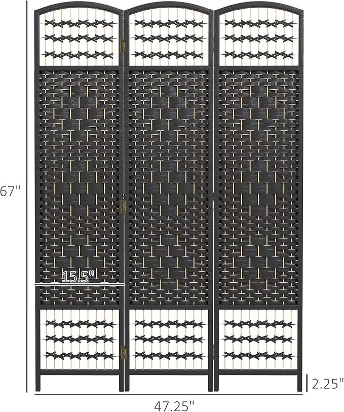HOMCOM 3 Panel Room Divider, Folding Privacy Screen, 5.6' Room Separator - Image 7