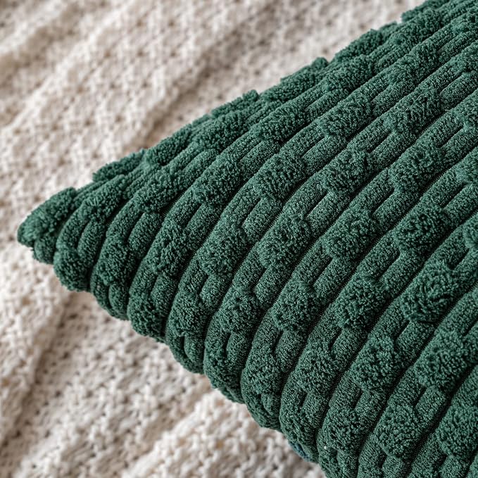 MIULEE Army Green Throw Pillow Covers Soft Corduroy Decorative Eruo Sham Set of - Image 2