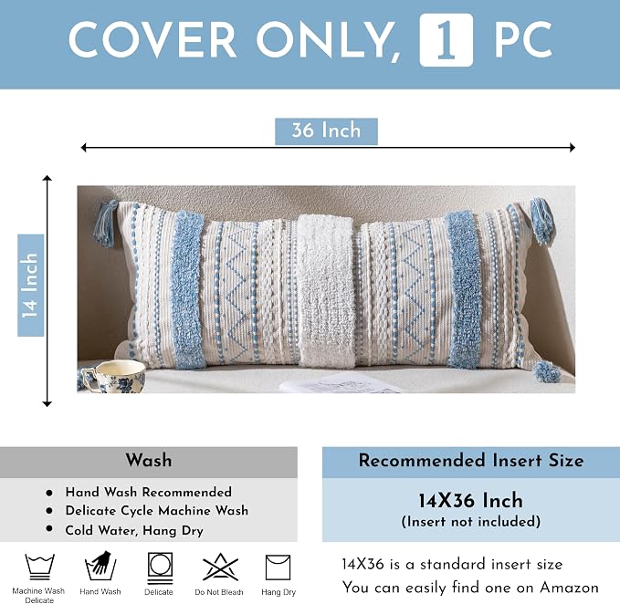 BlissBlush 14x36 Lumbar Pillow Cover - Image 4