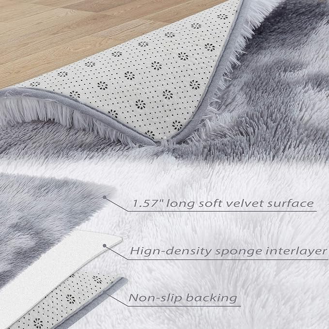 CAROMIO Fluffy Area Rugs for Living Room 9' x 12' Modern Plush and Thick Faux - Image 5