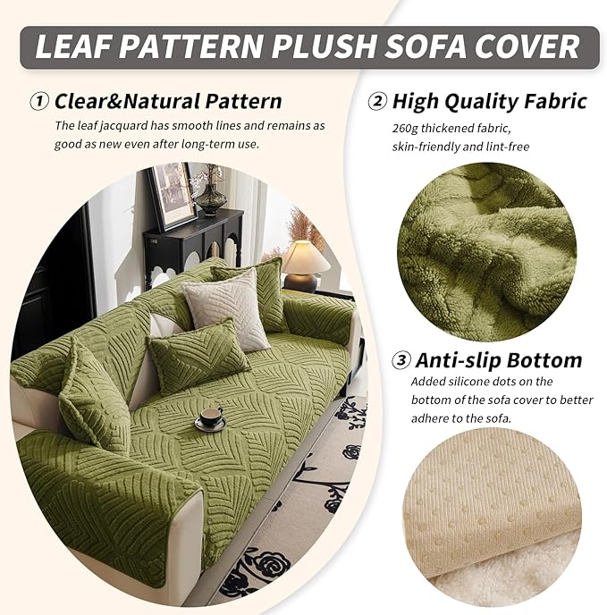 Sectional Couch Cover, Non-Slip Sofa Cover Plush Warm, Funny Fuzzy Pet Couch - Image 3