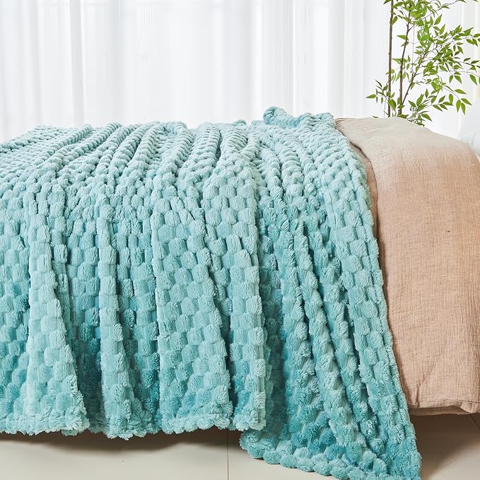 NEWCOSPLAY Super Soft King Blanket Sage Green Premium Silky Flannel Fleece 3D - Image 7