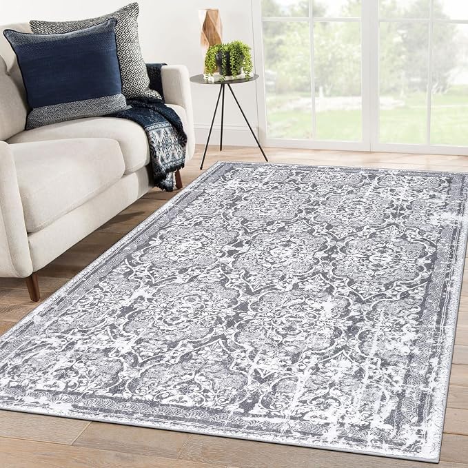 Vaukki Living Room Rug, Vintage Shaggy Soft Laundry Rug, Non Slip Kitchen Area - Image 7