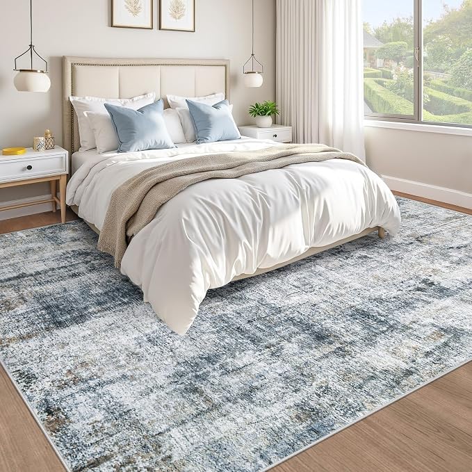 10x14 Area Rug for Living Room: Washable Abstract Large Soft Rugs Non Slip - Image 5